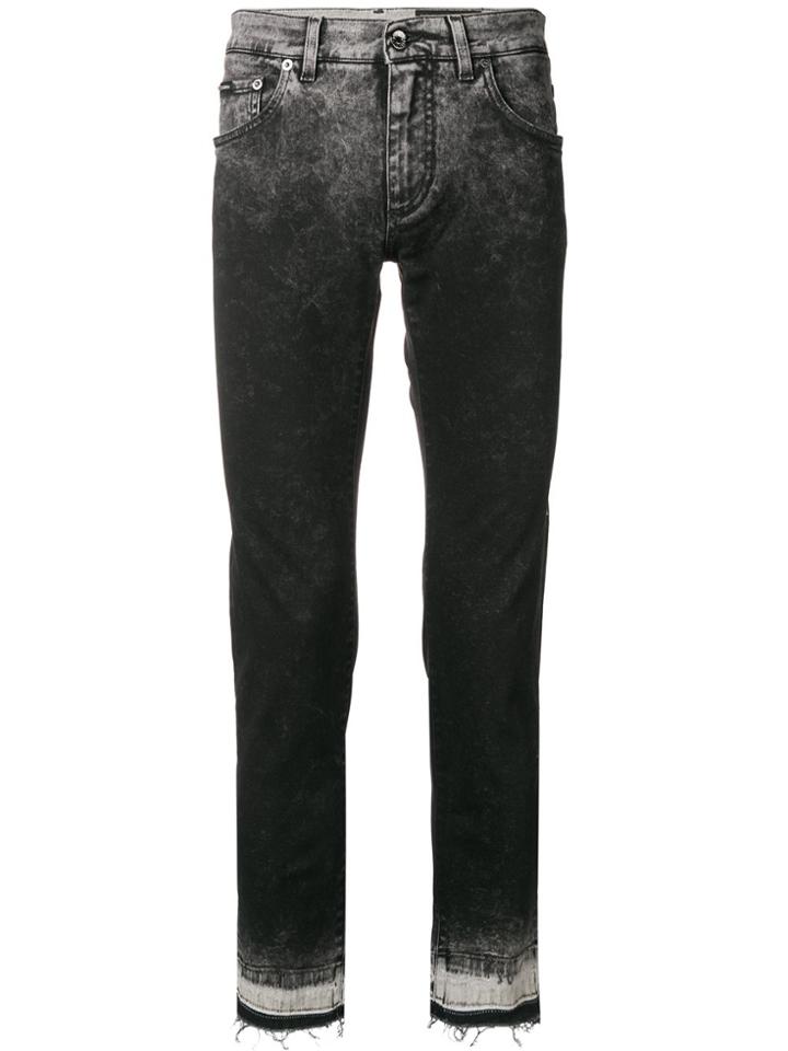 Dolce & Gabbana Gradient Frayed Hem Jeans - Grey