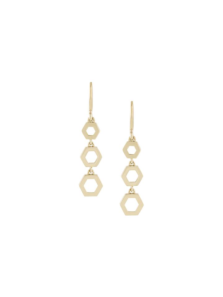 Astley Clarke Triple Honeycomb Drop Earrings - Metallic