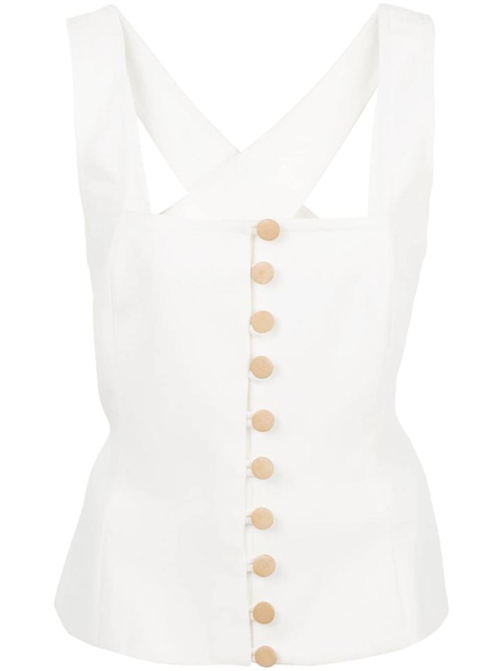 Nicholas Fitted Silhouette Top - White