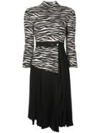 A.l.c. Asymmetric Zebra Print Midi Dress - Black