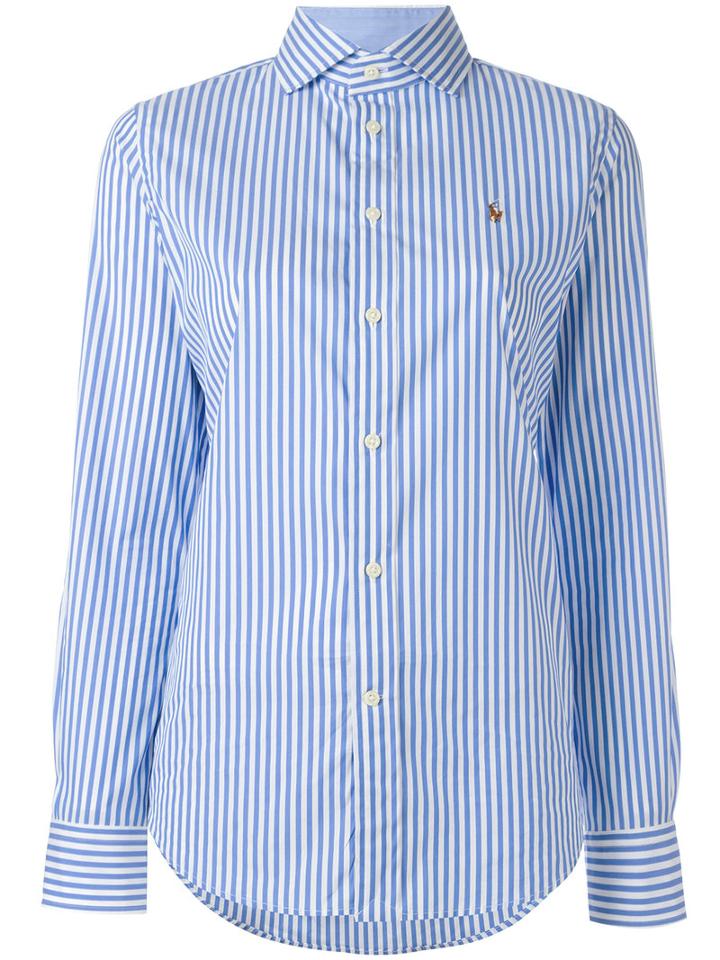 Polo Ralph Lauren Striped Shirt, Women's, Size: 10, Blue, Cotton/nylon/spandex/elastane