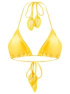 Martha Medeiros - Triangle Bikini Top - Women - Polyamide/spandex/elastane - M, Yellow/orange, Polyamide/spandex/elastane