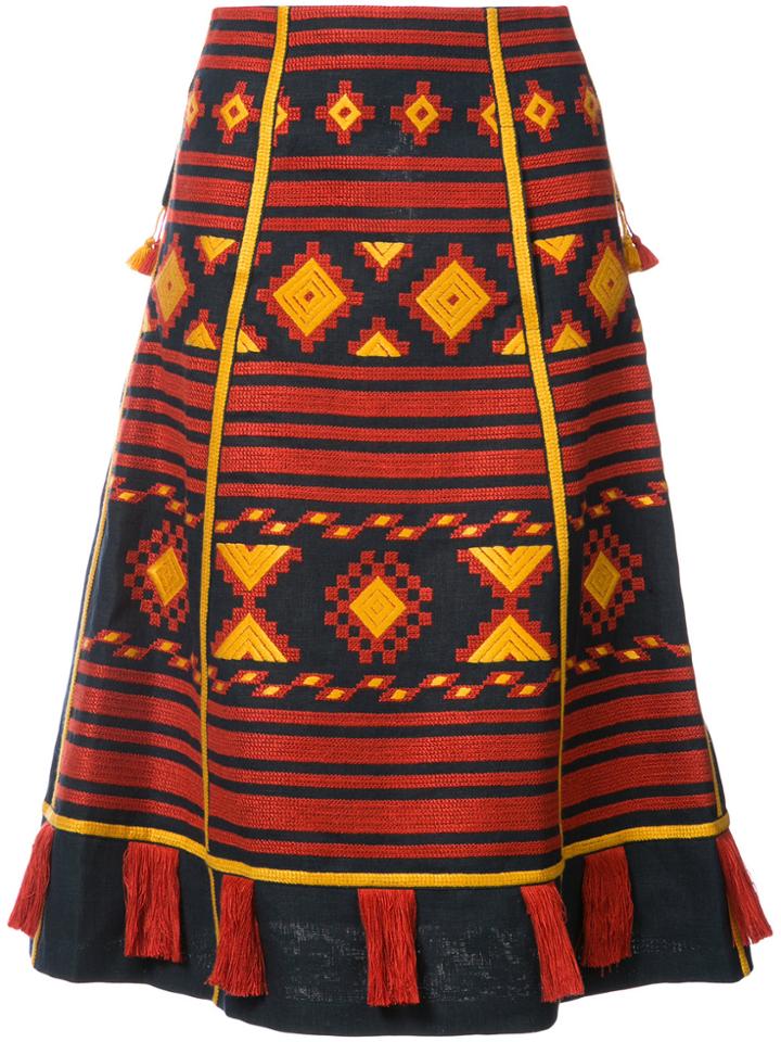 Vita Kin 'croatia' Embroidered Midi Skirt - Blue