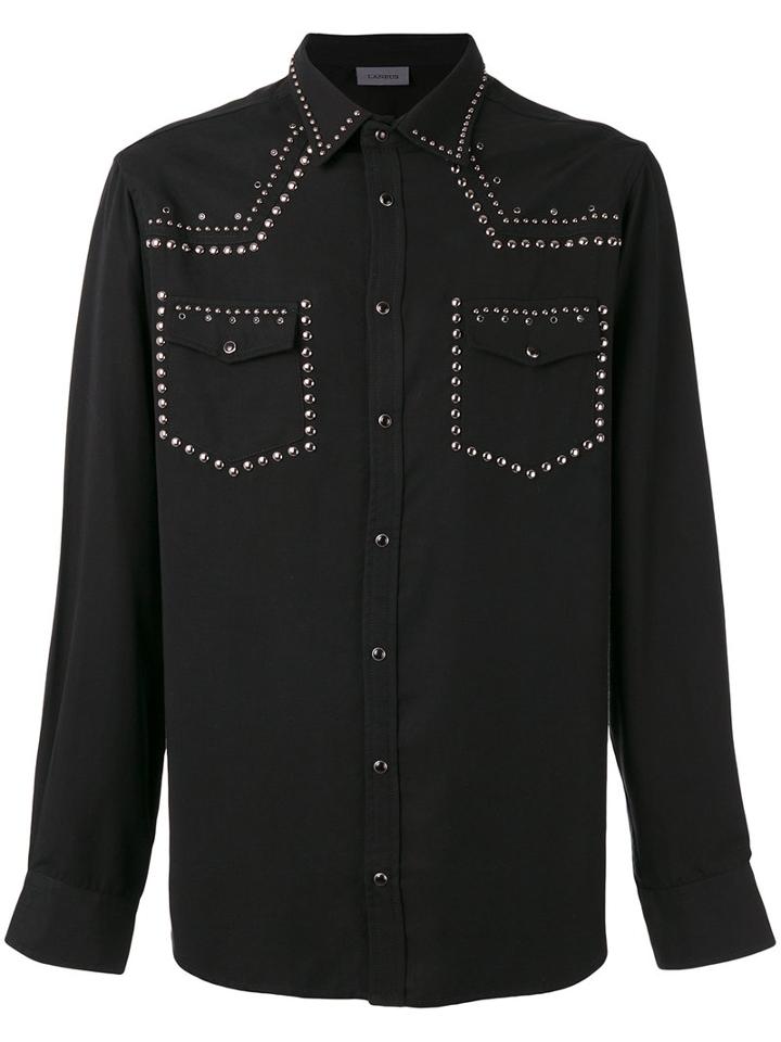 Laneus - Texan Style Shirt - Men - Tencel - 50, Black, Tencel