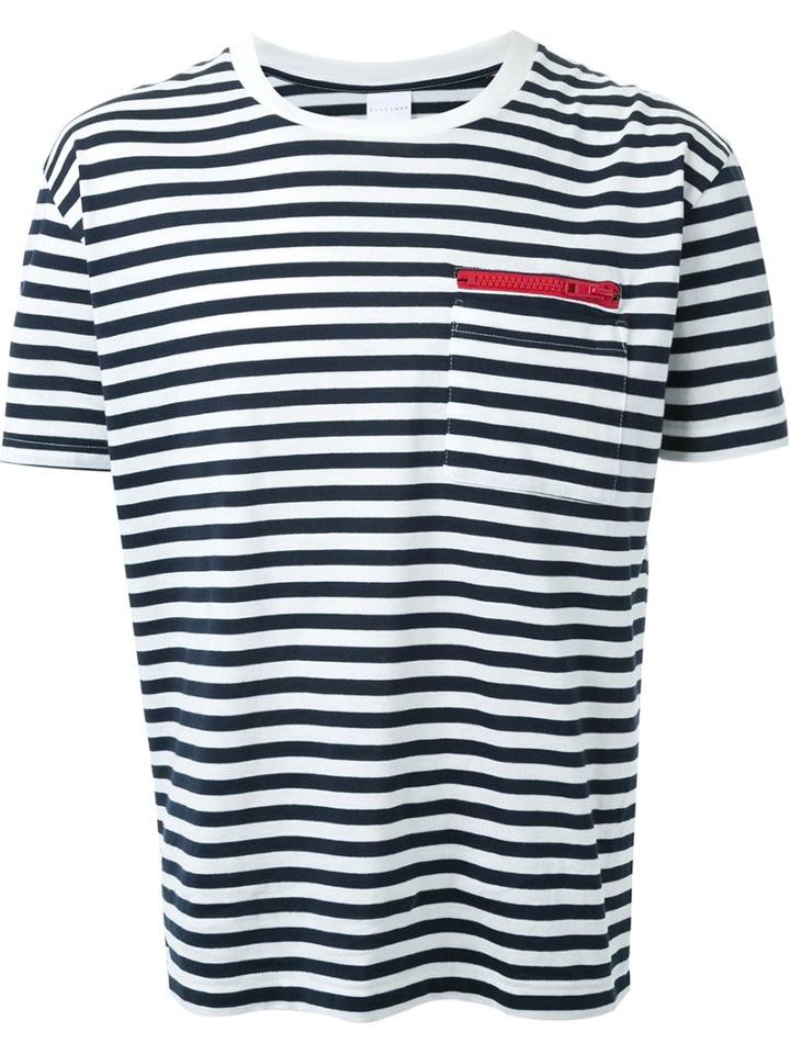 Cityshop Striped T-shirt, Men's, Size: Small, White, Cotton