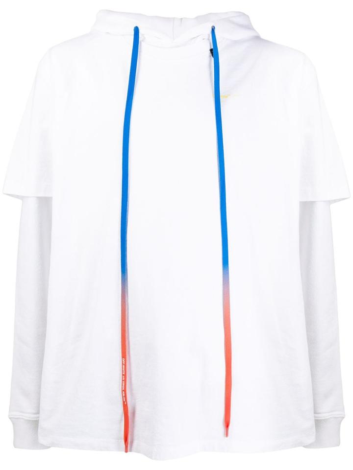 Off-white Oversized Layered Sleeve Hoodie