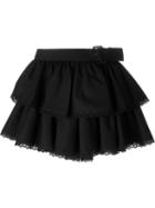 Alexander Mcqueen Tiered Mini Skirt, Women's, Size: 42, Black, Cotton