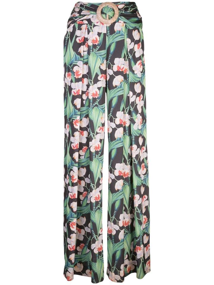 Patbo Floral Belted Trousers - Black