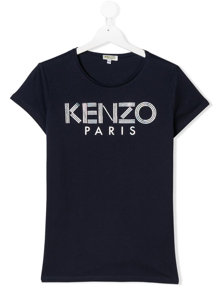 Kenzo Kids Teen Logo Print T-shirt - Blue
