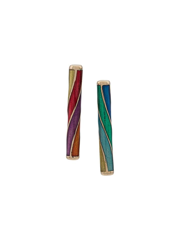 Origin 31 9kt Yellow Gold Rock Earrings - Blue