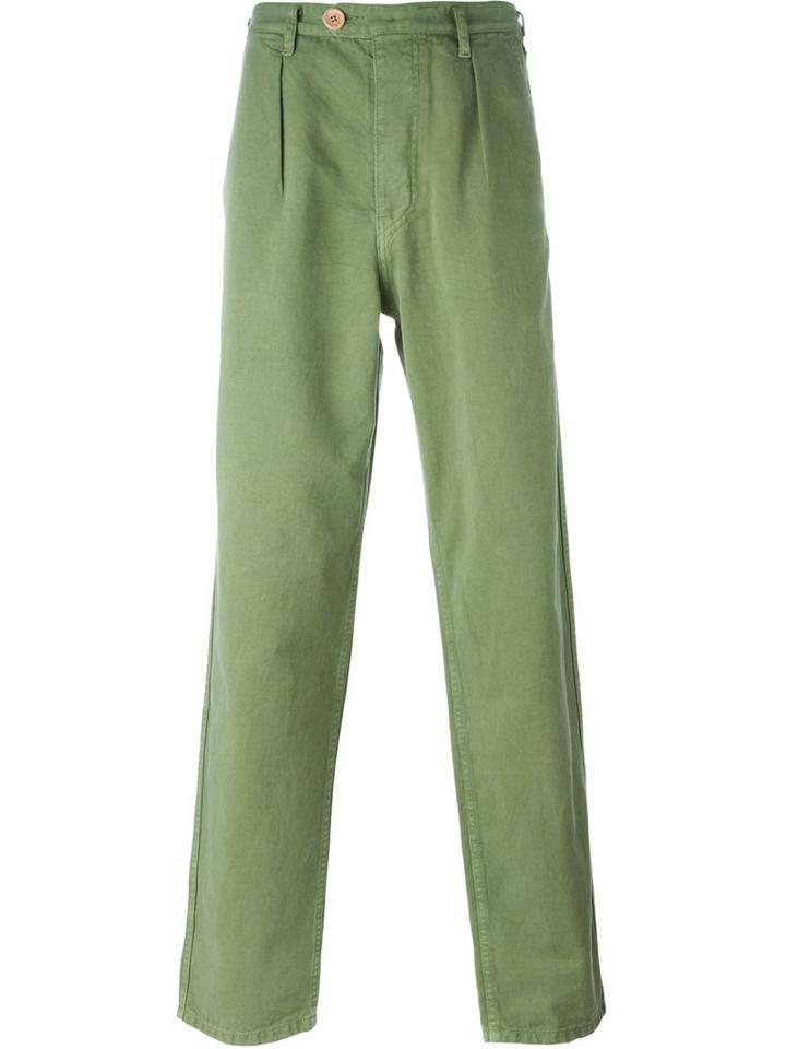 Bleu De Paname Patch Pocket Trousers, Men's, Size: 32, Green, Cotton