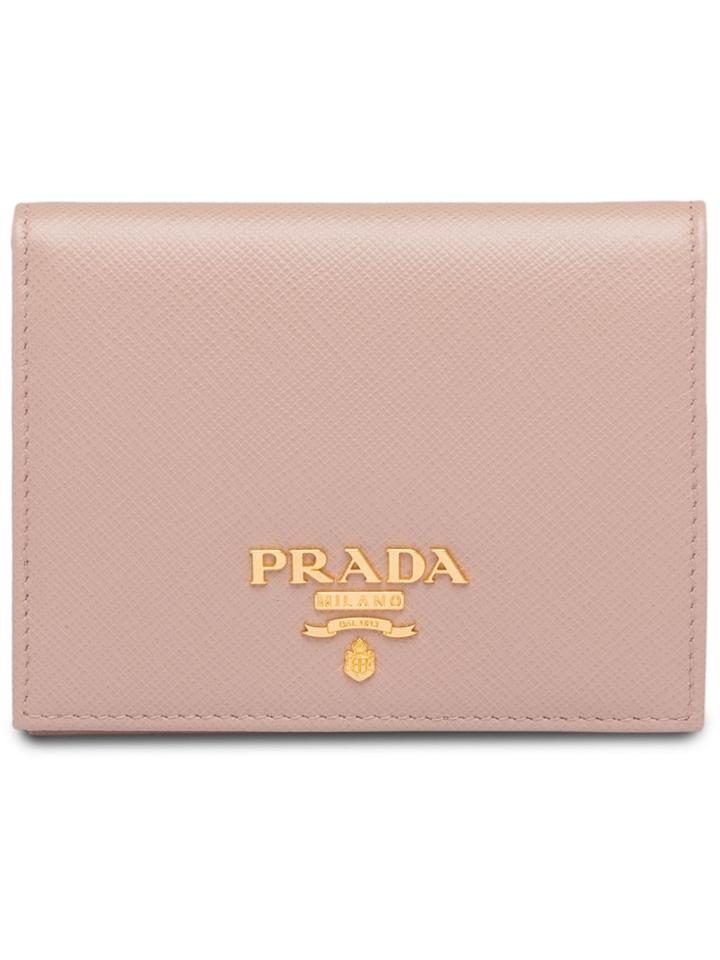 Prada Saffiano Foldover Wallet - Pink