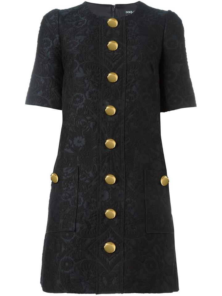 Dolce & Gabbana Brocade Buttoned Dress