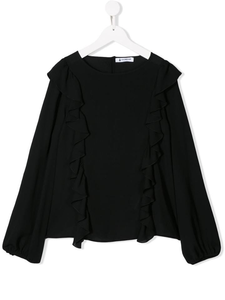 Dondup Kids Ruffle-trim Flared Blouse - Black