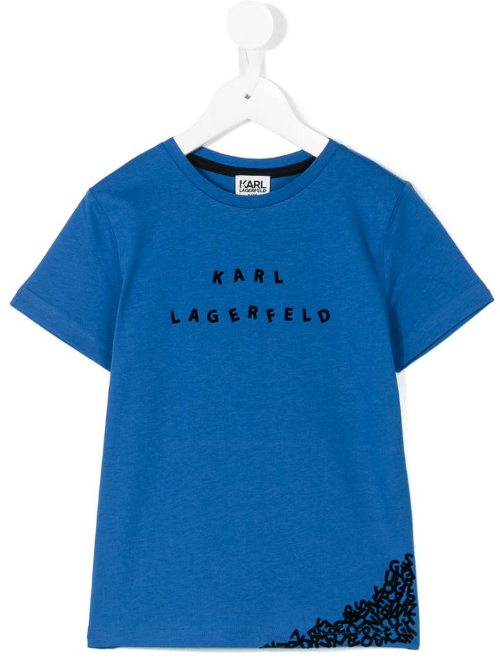 Karl Lagerfeld Kids - Karl Letters T-shirt - Kids - Cotton - 12 Yrs, Boy's, Blue