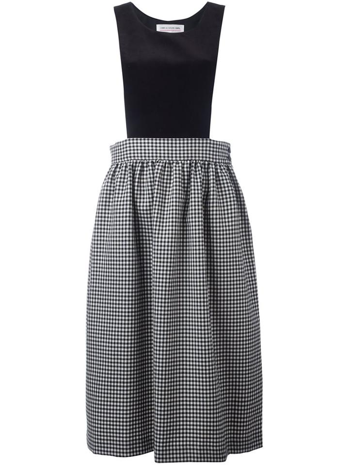 Comme Des Garçons Girl Gingham Pinafore Dress, Size: Medium, Black, Wool/cupro/cotton