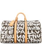 Louis Vuitton Vintage Keepall 50 Graffiti Travel Bag - White