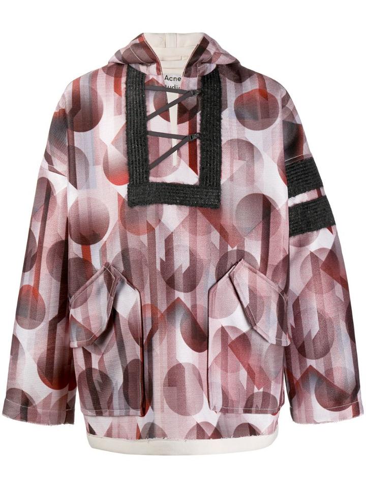Acne Studios Football Print Pullover Jacket - Brown