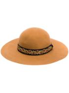 Etro Embroidered-trim Hat - Brown