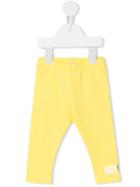 Moschino Kids Logo Print Leggings, Girl's, Size: 18-24 Mth, Yellow/orange