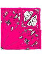 Alexander Mcqueen Skull And Butterfly Print Scarf - Pink
