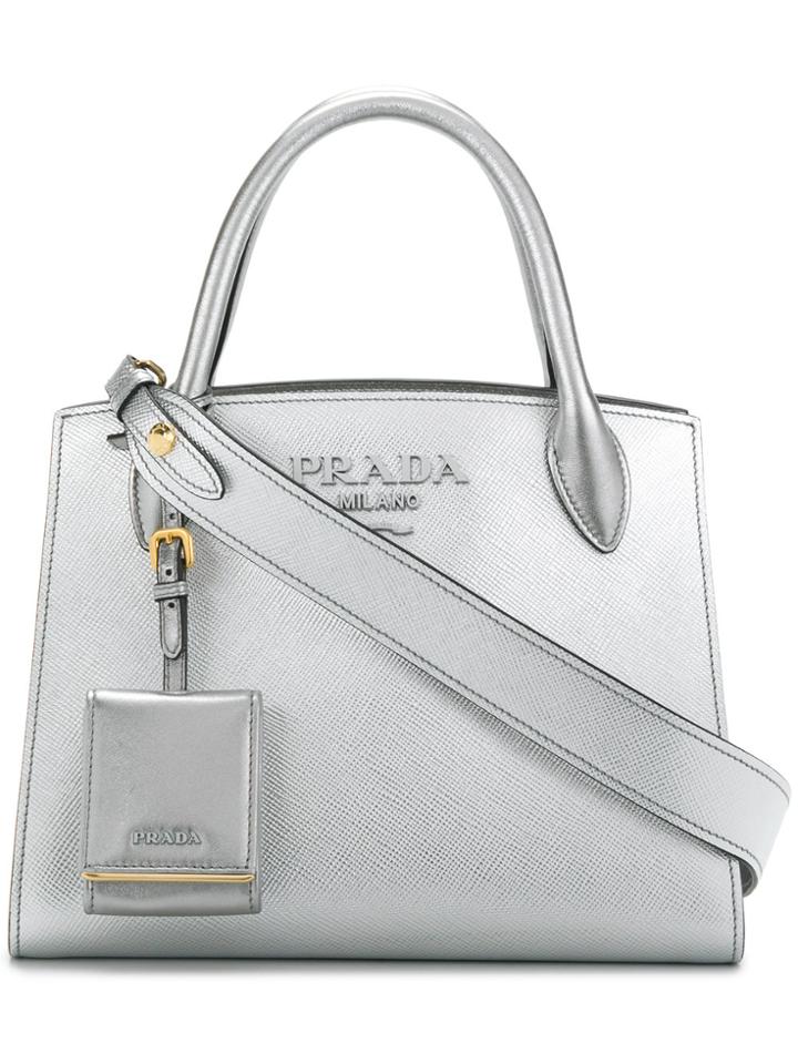 Prada Metallic Bibliotheque Tote Bag
