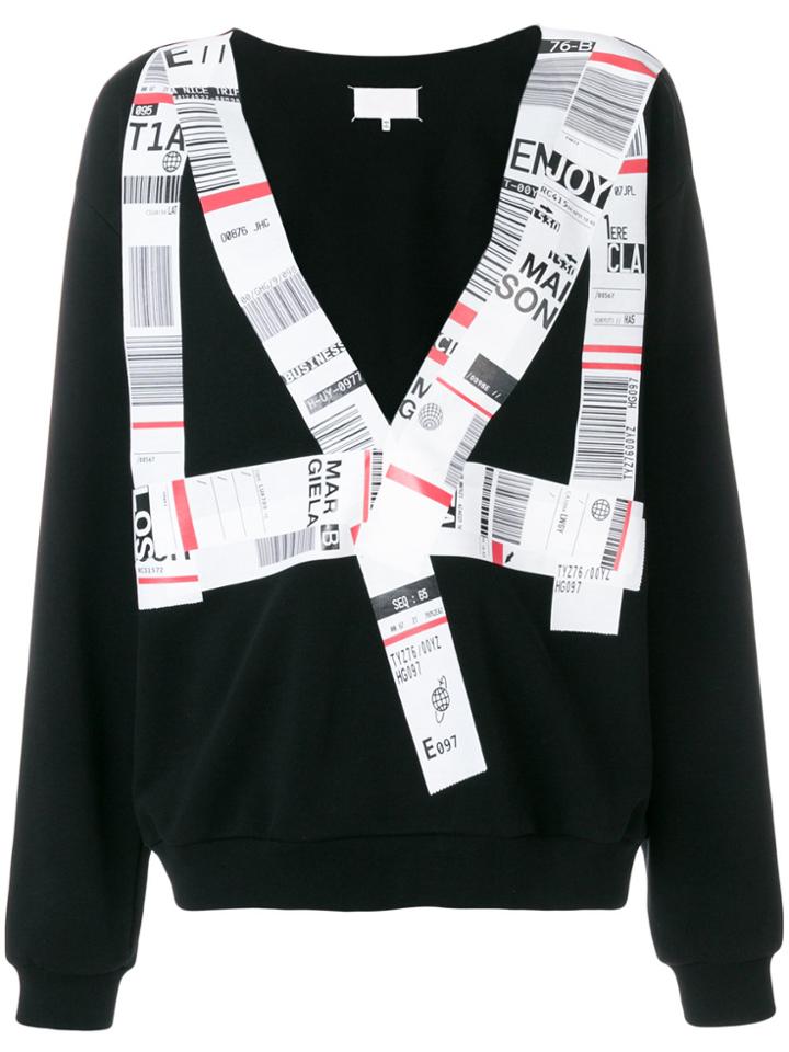 Maison Margiela Fly Tag Longsleeved Knit Top - Black