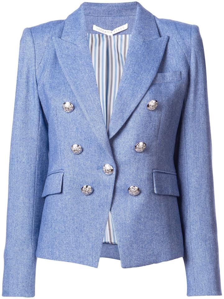 Veronica Beard Double Breasted Blazer - Blue