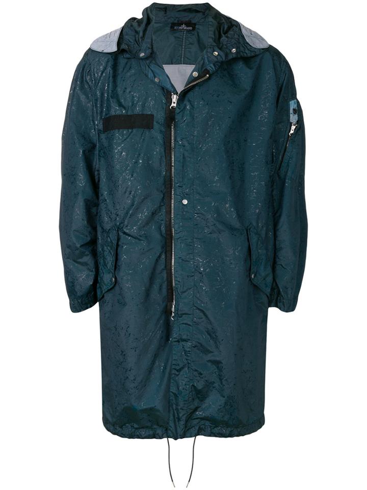 Stone Island Shadow Project Zipped Parka Coat - Blue