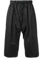 Kazuyuki Kumagai - Drawstring Drop-crotch Cropped Trousers - Men - Nylon/polyurethane - 2, Green, Nylon/polyurethane