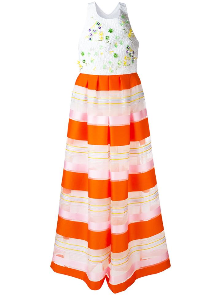 Delpozo Striped Embroidered Jumpsuit - White
