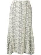 Comme Des Garçons Vintage Embroidered Midi Skirt - Grey