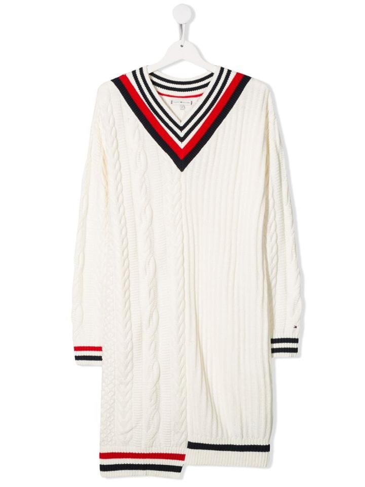 Tommy Hilfiger Junior Teen Cable Knit Sweater Dress - White
