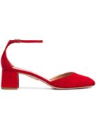 Aquazzura Red Capucine 50 Suede Leather Sandals