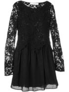 See By Chloé Guipure Lace Layered Dress, Women's, Size: 42, Black, Cotton/viscose