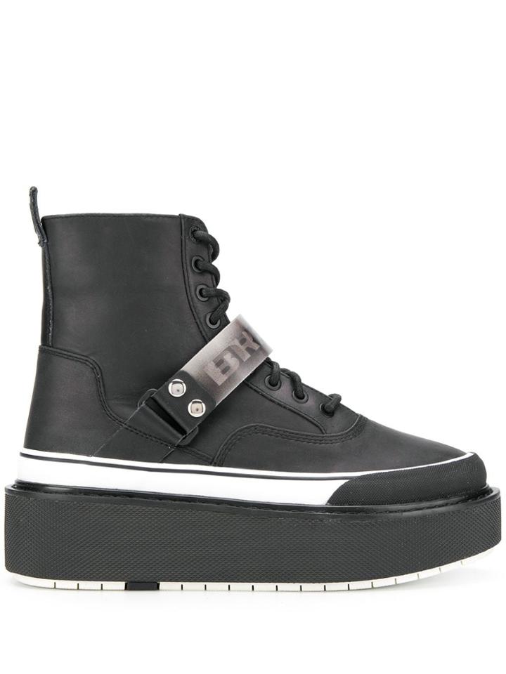 Diesel Platform Sneaker-boots - Black