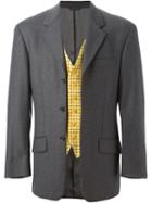 Moschino Vintage Waistcoat Insert Blazer, Men's, Size: 50, Grey