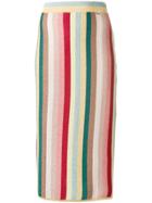 Elisabetta Franchi Striped Midi Skirt - Yellow