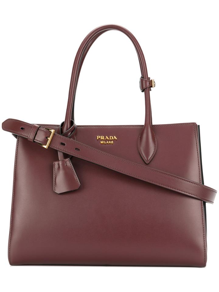 Prada Bibliothèque Large Tote - Red