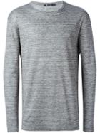 T By Alexander Wang Longsleeved Striped T-shirt, Men's, Size: Xl, Grey, Linen/flax