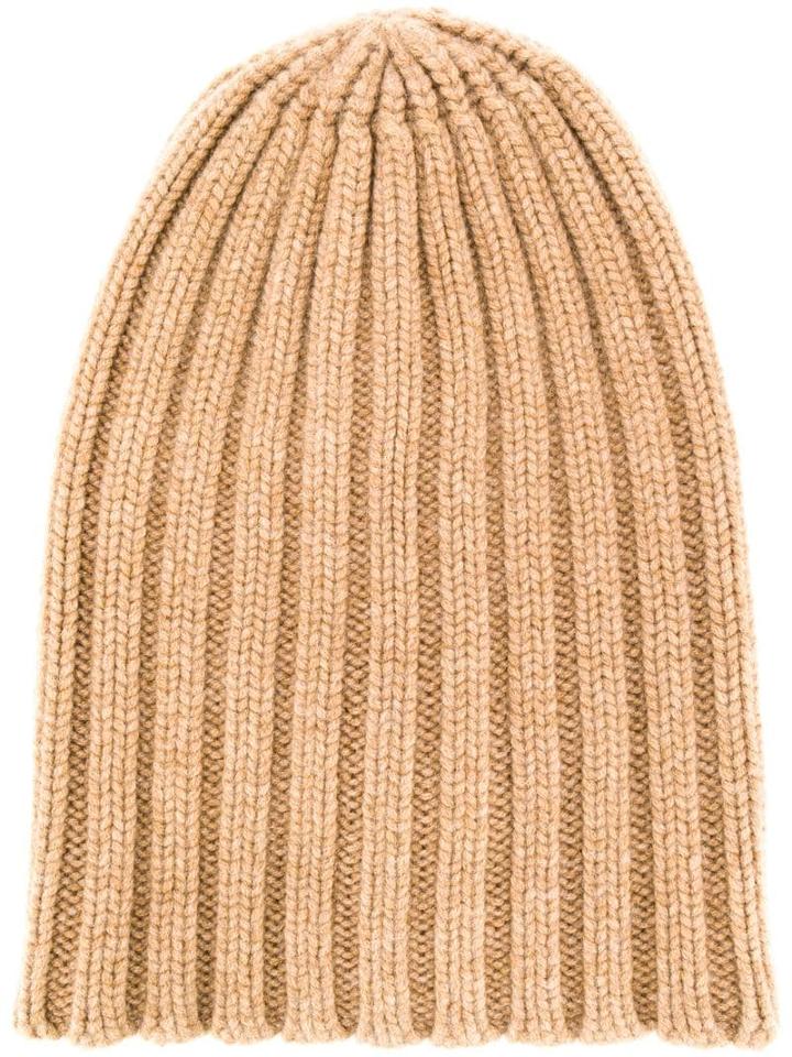 Laneus Ribbed Knit Hat - Neutrals