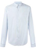 Ami Alexandre Mattiussi Striped Button Down Shirt, Men's, Size: 41, Blue, Cotton