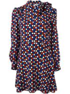 Saint Laurent Polka Dot Print Shirt Dress, Women's, Size: 42, Black, Silk