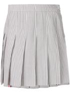 Thom Browne Asymmetric Pleated Striped Skirt - Grey