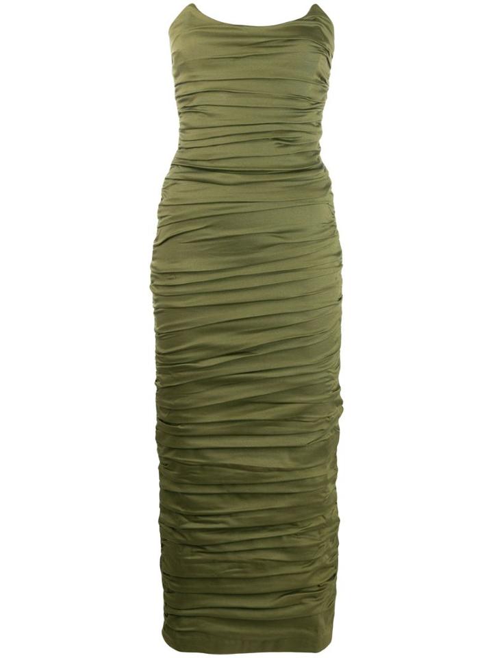 Miaou Ruched Strapless Dress - Green