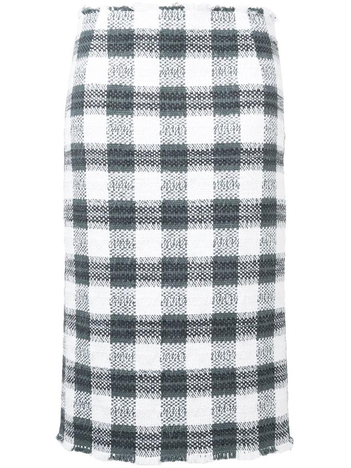 Thom Browne Silk Ribbon Cardigan Pencil Skirt - Grey