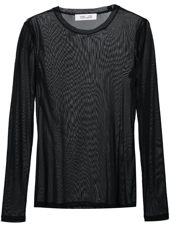 Dvf Diane Von Furstenberg Sheer Top - Black