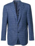 Canali - Woven Check Blazer - Men - Silk/linen/flax/wool - 50, Blue, Silk/linen/flax/wool