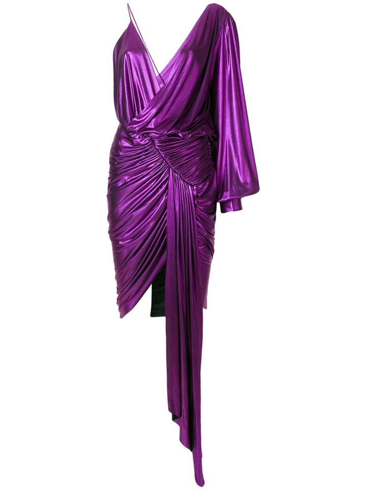 Alexandre Vauthier One Shoulder Fitted Dress - Metallic