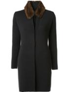 Fabiana Filippi Fur Collar Coat, Women's, Size: 42, Grey, Cashmere